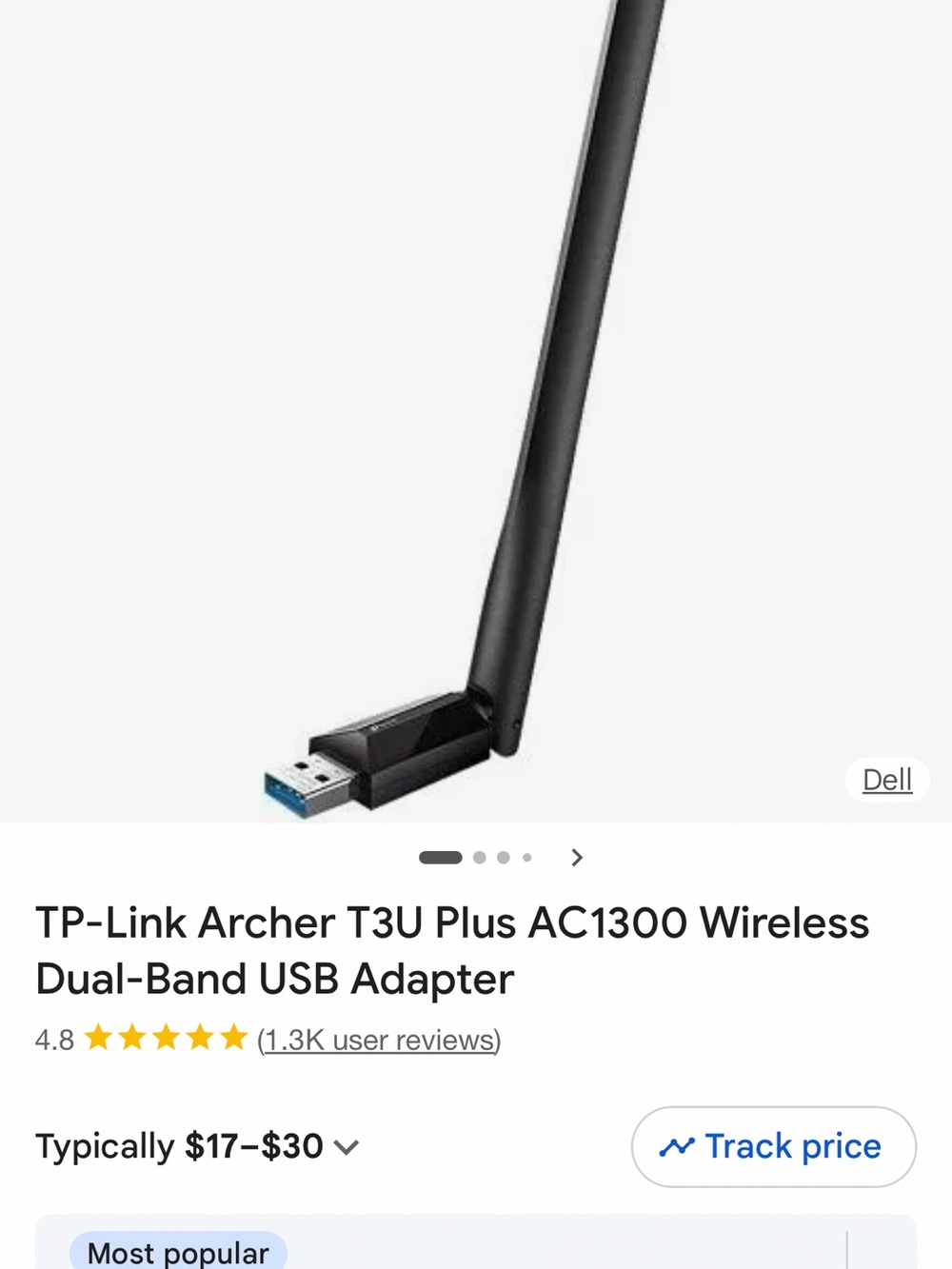 TP-Link USB Wi‑Fi Adapter with External Antenna - Black